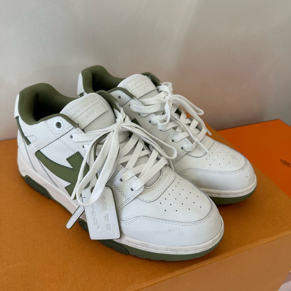 Off-White Green and White Sneakers